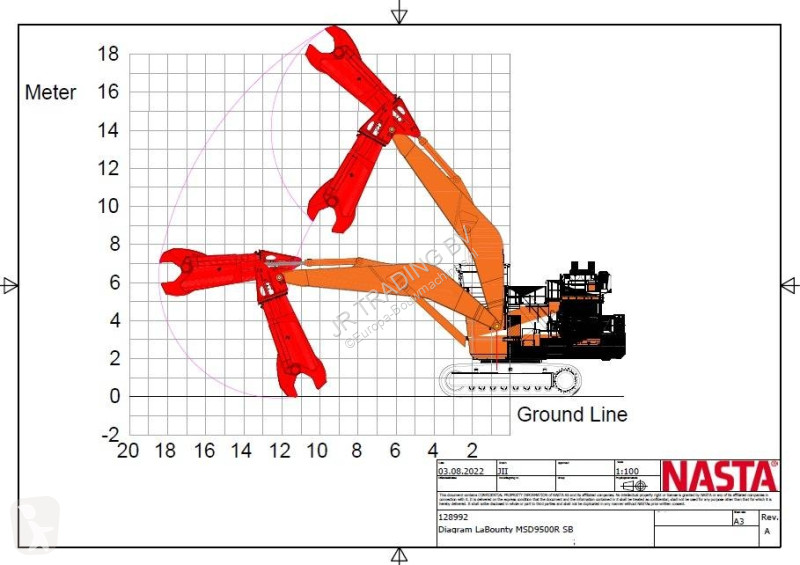 Nacelle Hitachi EX 2000-7 12m Demolition Boom