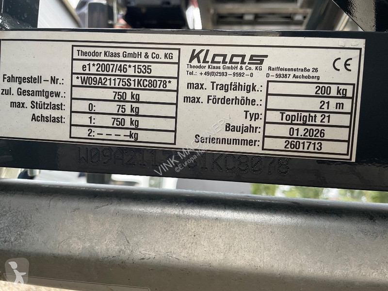 Nacelle Klaas Toplight 21 BE