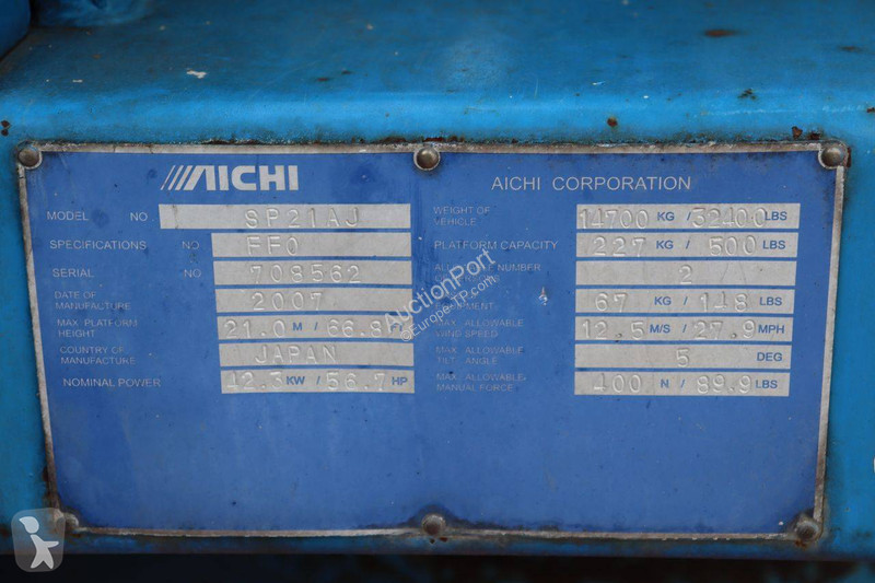 Plataforma elevadora Aichi SP21AJ