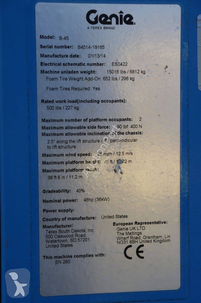 Plataforma elevadora Genie