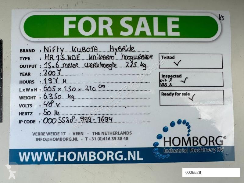 منصة تلسكوبية Niftylift HR 15 NDE Kubota Diesel...
