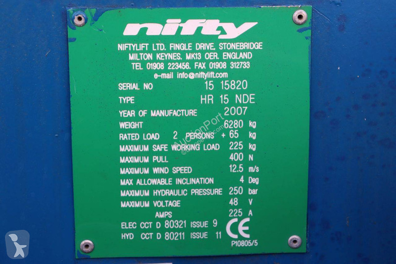 Plataforma Niftylift HR15 NDE