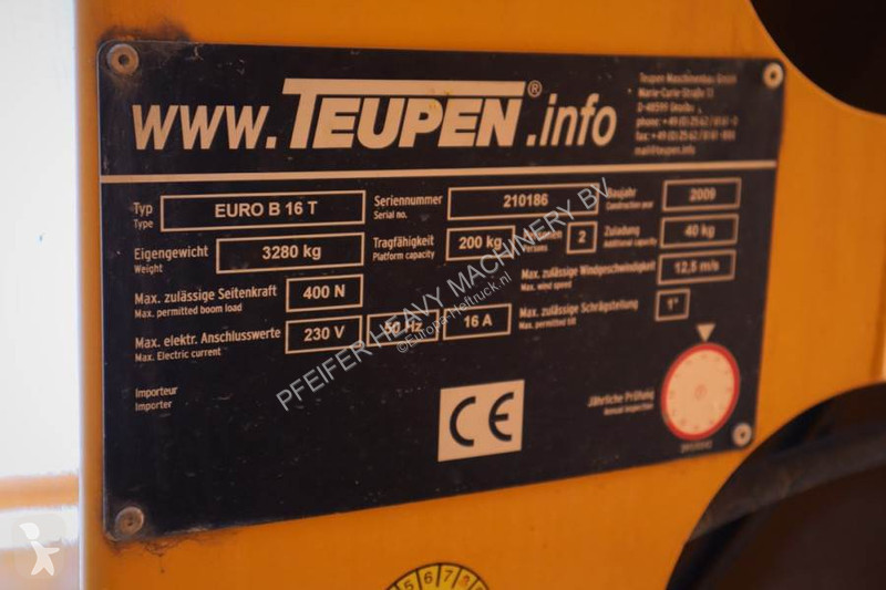 منصة تلسكوبية Teupen EURO B16T Driving Licence...