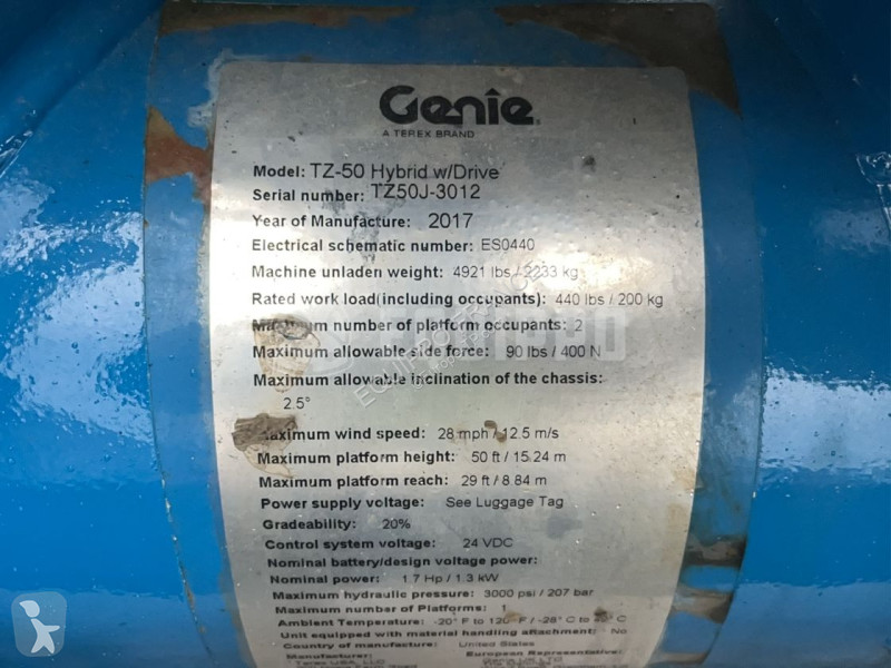 Nacelle Genie TZ-50 Hybrid w/Drive (17m)