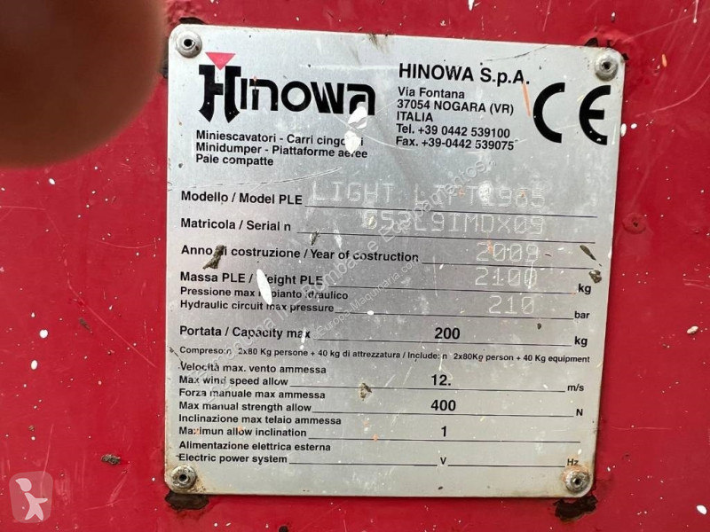 Piattaforma aerea Hinowa LIGHLIFT 1965