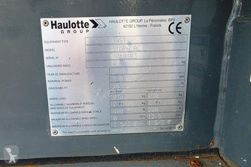 منصة تلسكوبية Haulotte Electric, Non Marking...