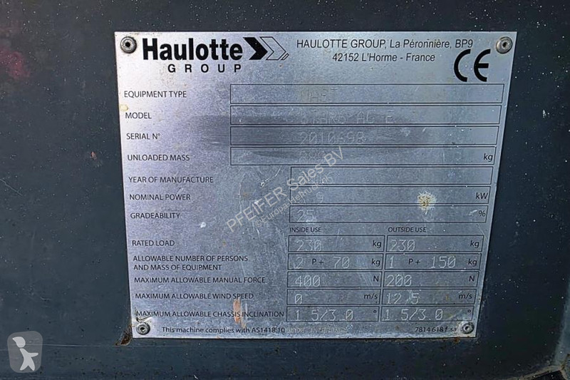 منصة تلسكوبية Haulotte Electric, Batteries...