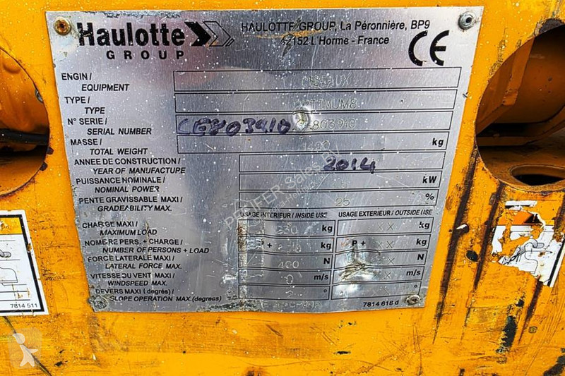 منصة تلسكوبية Haulotte Electric, 7.77m Working...