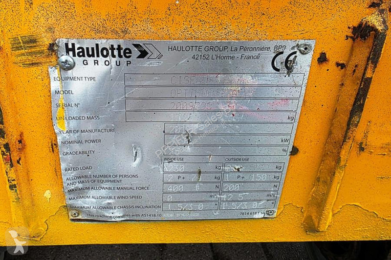 منصة تلسكوبية Haulotte Electric, 7.77m Working...
