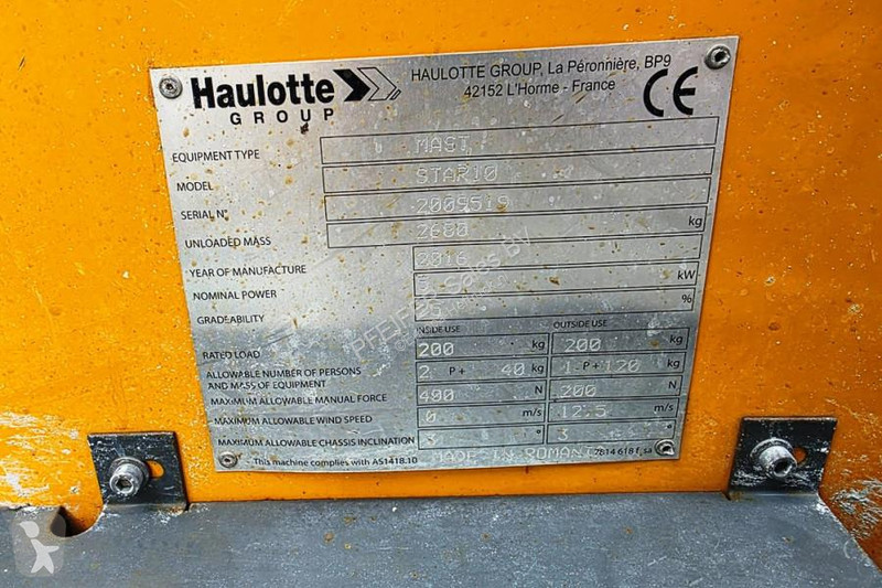 Vysokozdvižná plošina Haulotte STAR 10...