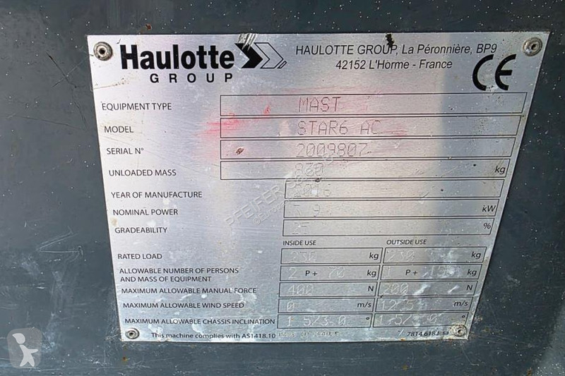 منصة تلسكوبية Haulotte Electric, Non Marking...