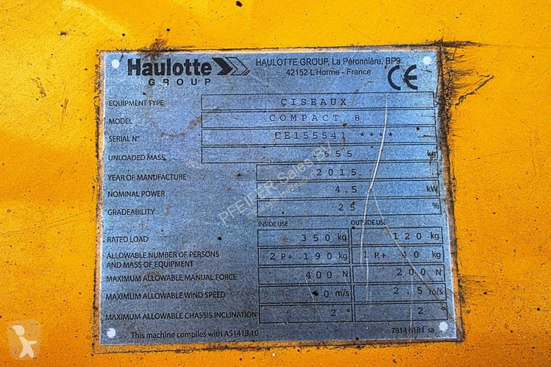 Vysokozdvižná plošina Haulotte Compact 8...