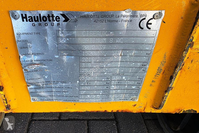 منصة تلسكوبية Haulotte Electric, 7.77m Working...