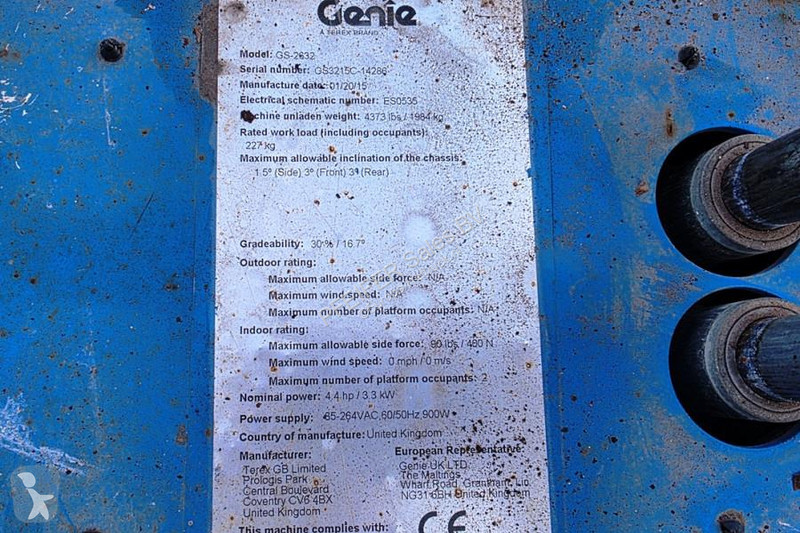 منصة تلسكوبية Genie GS2632 Electric, 10m...