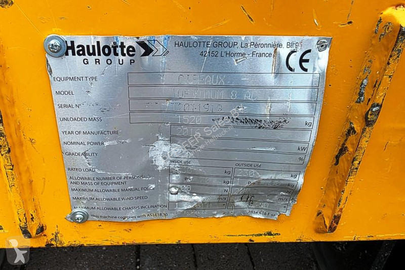 منصة تلسكوبية Haulotte Optimum 8...