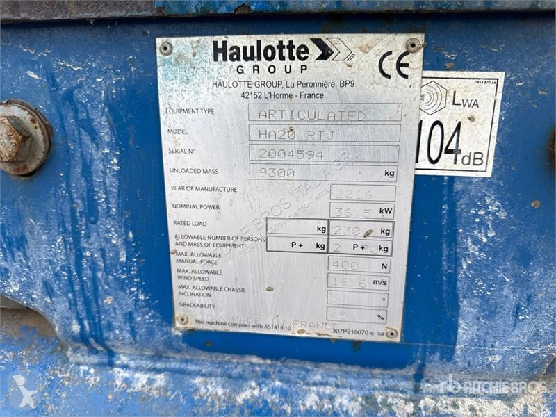 Автовышка Haulotte HA20RTJ Articulating Boom Lift