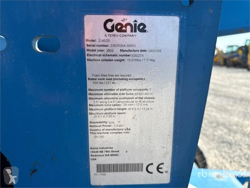 Emelőkosár Genie Z45/25