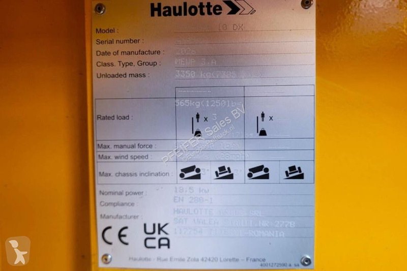 Nacelle JCB S4046E Valid inspection, 14m...
