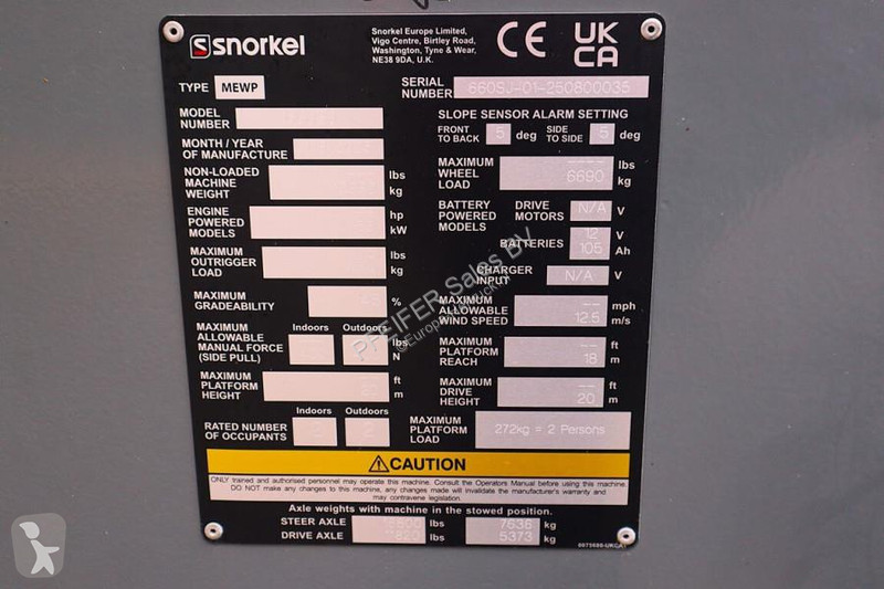 Вишка Snorkel 660SJ Valid Inspection, CE,...