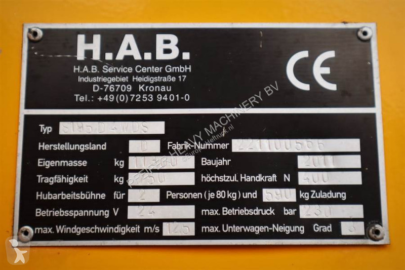 منصة تلسكوبية HAB S195-24 D4WDS Diesel, 4x4...