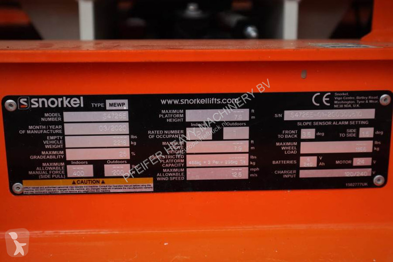 Hoogwerker Snorkel S4726E Valid Inspection,...