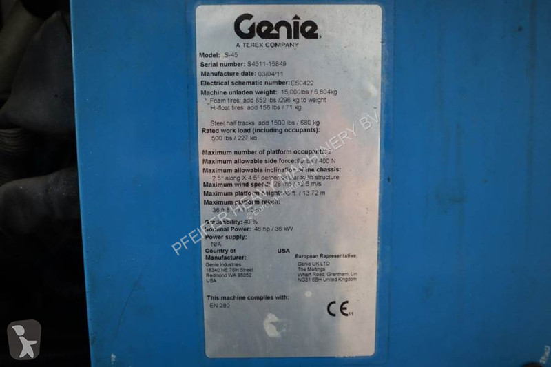Hoogwerker Genie Valid inspection, Diesel, 4x4...