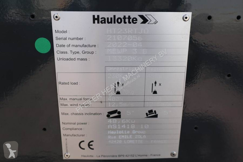 Nacelle Haulotte HT23RTJ O Valid Inspection,...