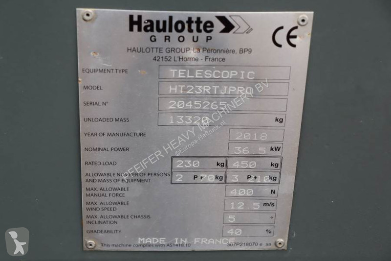 Hoogwerker Haulotte HT23RTJ Pro Valid...