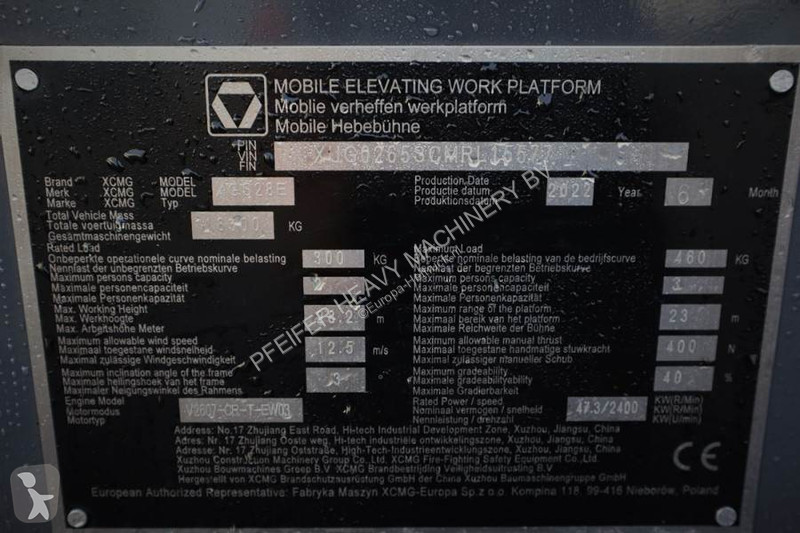 Piattaforma aerea XCMG XGS28E Valid inspection,...