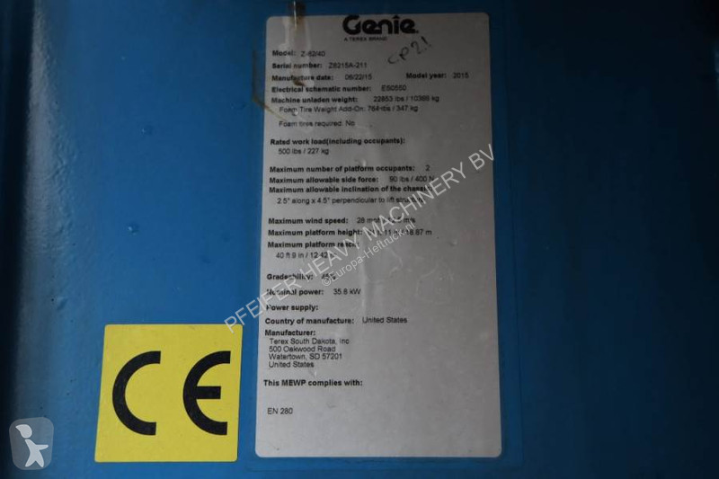 Hoogwerker Genie Z62/40 Valid inspection,...