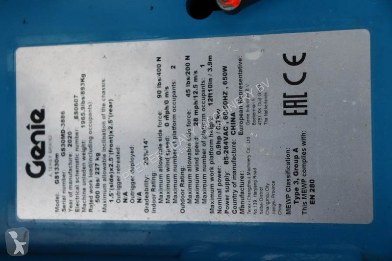 Gondola Genie GS1330M Valid inspection,...