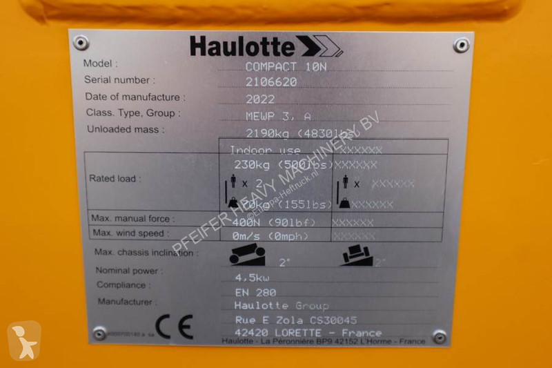 Hoogwerker Haulotte Compact 10N Valid...