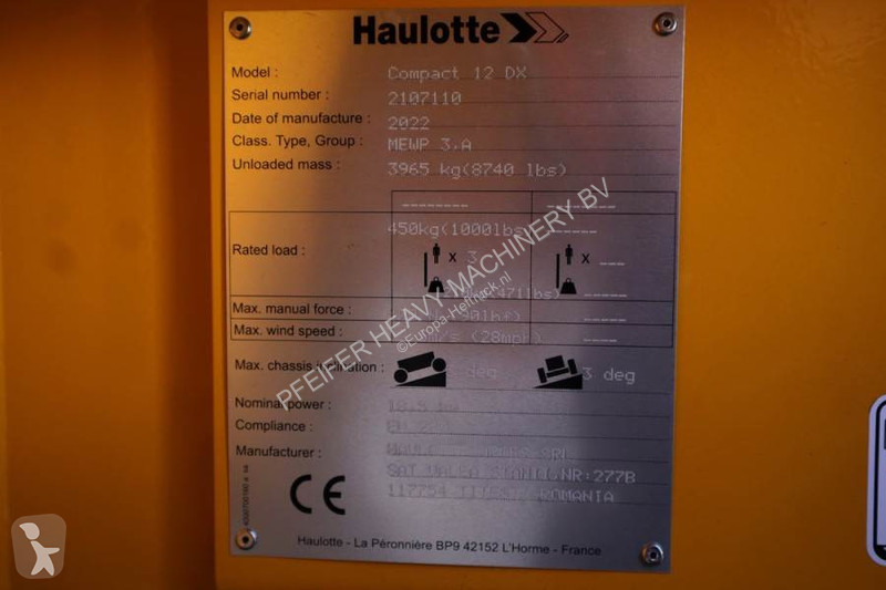 Nacelle Haulotte 12DX Valid Inspection,...
