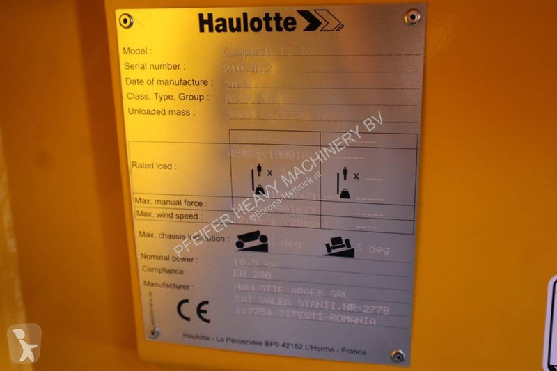 Nacelle Haulotte 12DX Valid Inspection,...
