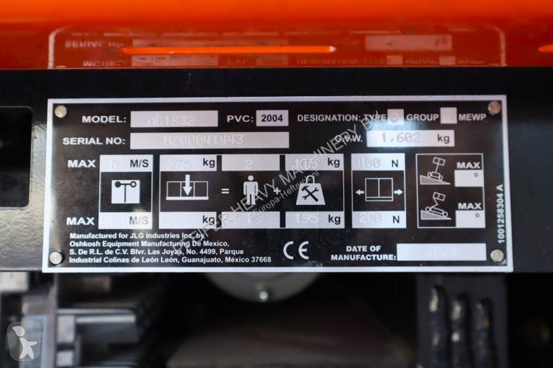 Gondola JLG AE1932 Unused, All Electric, 7.6m...
