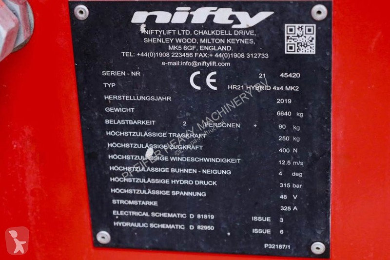 Hoogwerker Niftylift HR21 HYBRIDE 4x4 Valid...