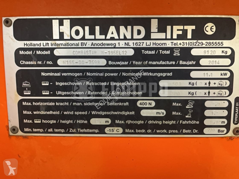Nacelle Hollandlift N195-12EL Combistar (19.5 m)