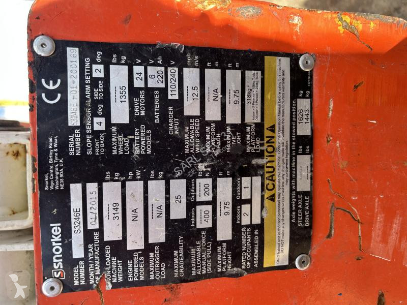 منصة تلسكوبية Snorkel  S3246 batteries neuves