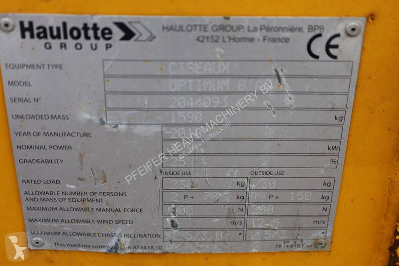 Nacelle Haulotte 8AC Electric, 7.77m Working...