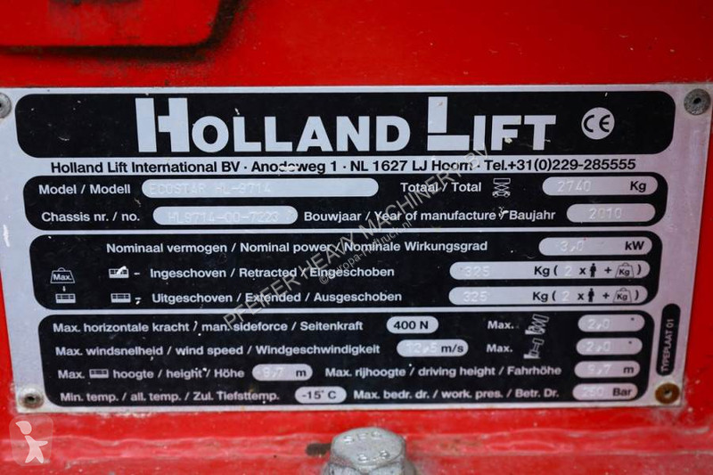 Nacelle Hollandlift Ecostar HL-9714 Electric,...