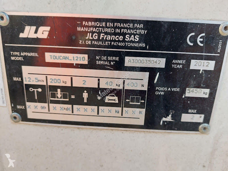 منصة تلسكوبية JLG TOUCAN 1210