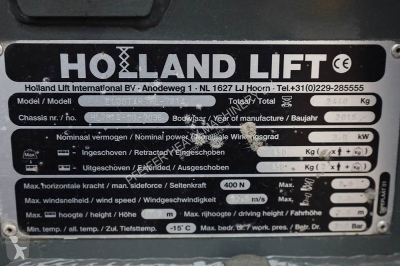 Nacelle Hollandlift Ecostar HL-7814 Electric,...