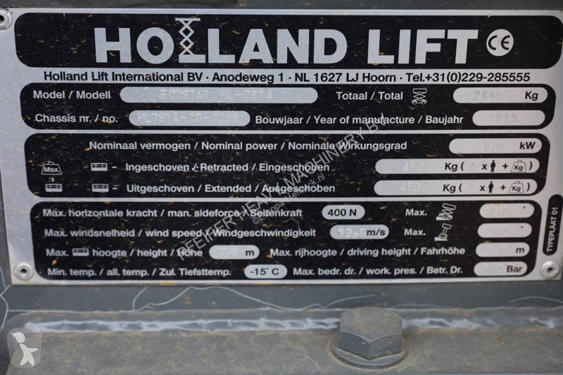 Piattaforma aerea Hollandlift Ecostar HL-7814...