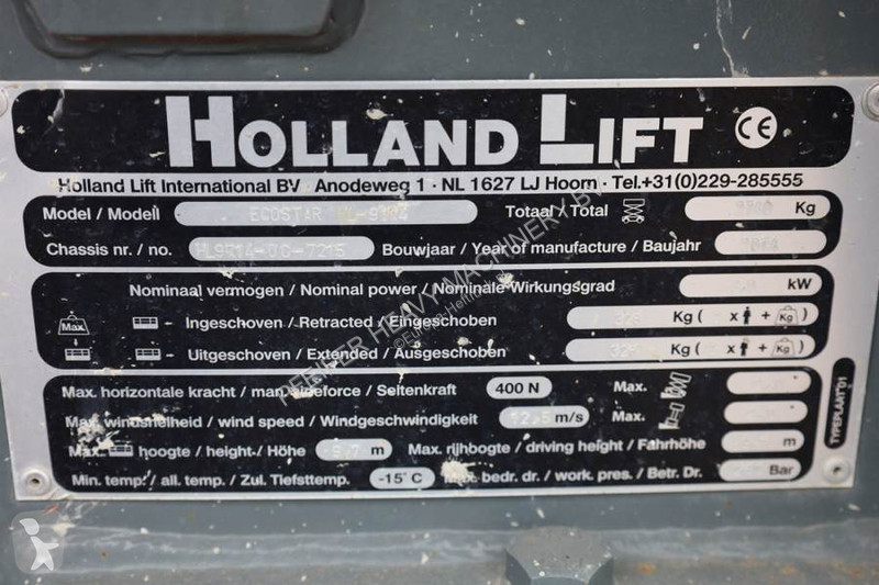 منصة تلسكوبية Hollandlift Ecostar HL-9714...