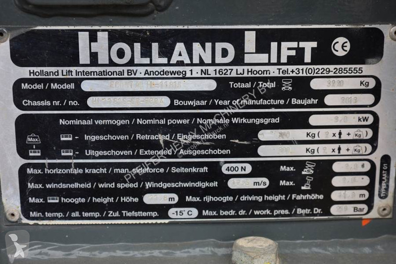 منصة تلسكوبية Hollandlift Ecostar HL-11816...