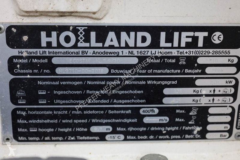 Piattaforma aerea Hollandlift Ecostar HL-9710...