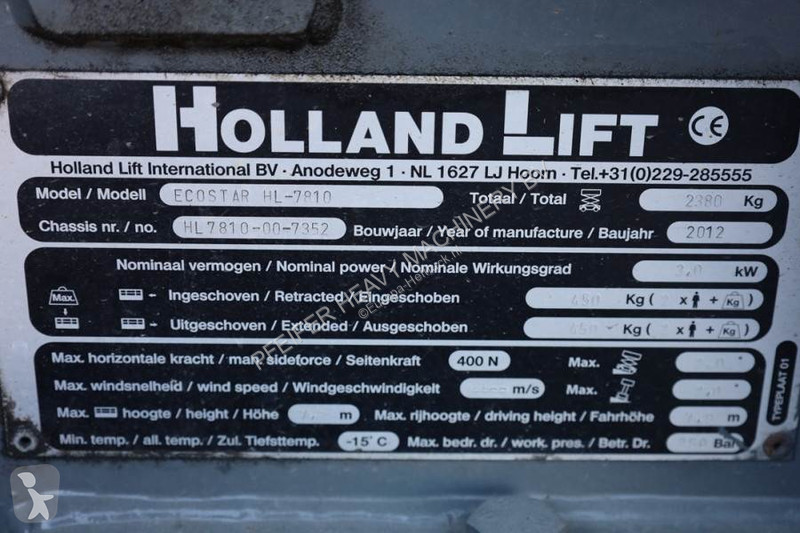 Nacelle Hollandlift Ecostar HL-7810 Electric,...