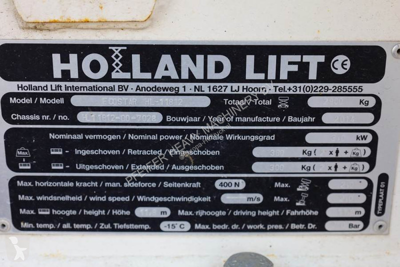 Hoogwerker Hollandlift Ecostar HL-11812...