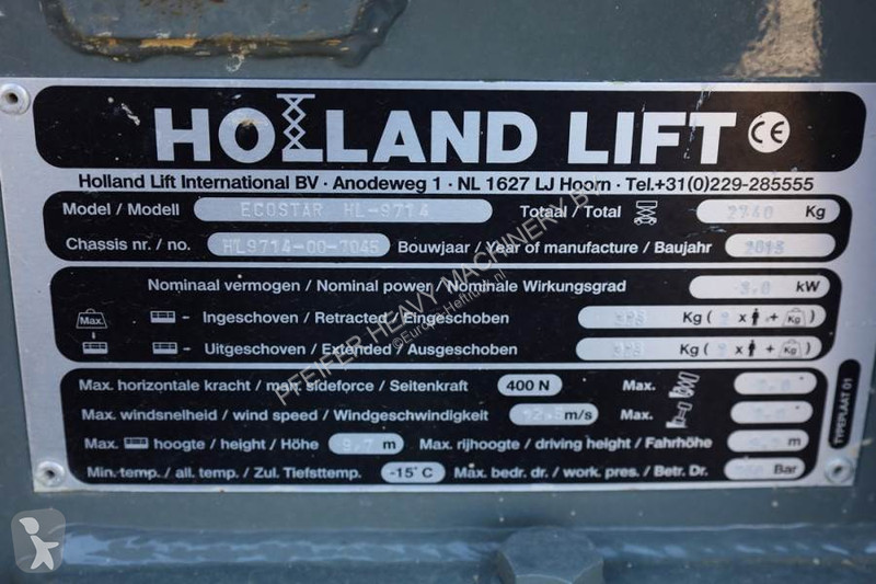 منصة تلسكوبية Hollandlift Ecostar HL-9714...