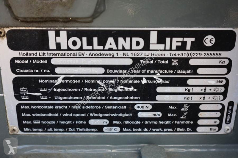 Nacelle Hollandlift Ecostar HL-7810 Electric,...